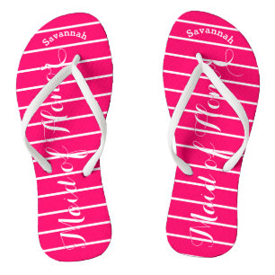 Personalised Maid of Honour Pink Thongs