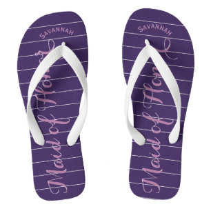 Personalised Maid of Honour Purple or Any Colour Thongs