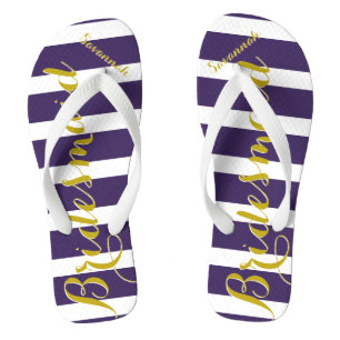 Personalised Maid of Honour Purple Yellow Any Colo Thongs