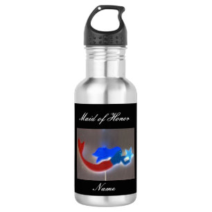 Personalised maid of honour red-tail mermaid 532 ml water bottle