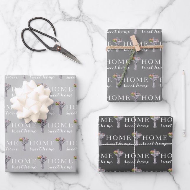 Personalised Mailbox Number Wrapping Paper Sheets  (Front)
