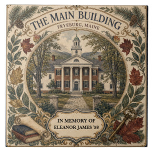 Personalised Main Building Fryeburg Maine Alumni Ceramic Tile