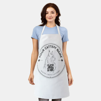 Personalised Maine Coon Cattery Apron with QR Code