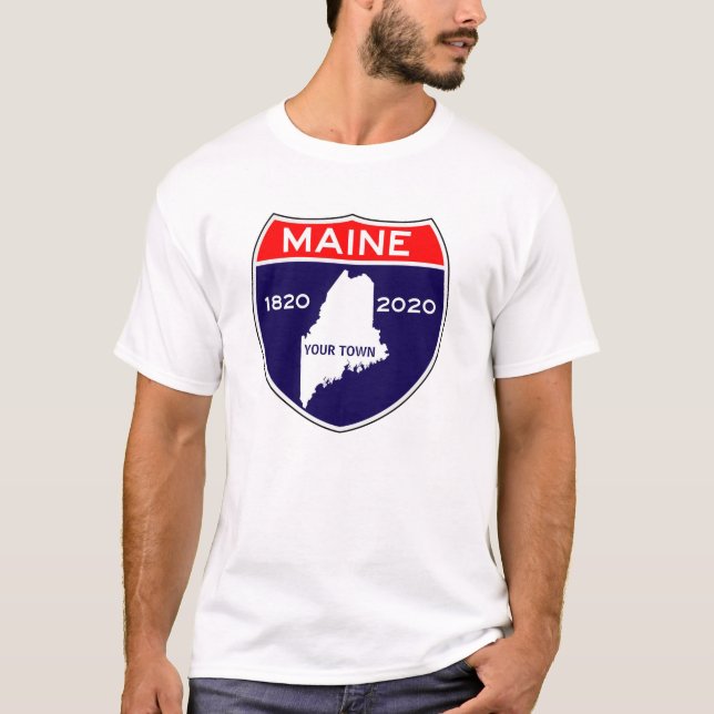 Personalised Maine ME 200 Anniversary Bicentennial T-Shirt (Front)