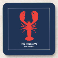 Personalised Maine Red Lobster Preppy - set of 6