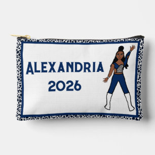 Personalised Majorette Dancer Blue Leopard Accessory Pouch