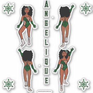 Personalised Majorette / Dancer Stickers Forest #1