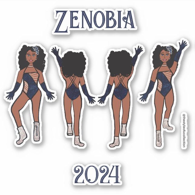 Personalised Majorette / Dancer Stickers Indigo #1 (Front)