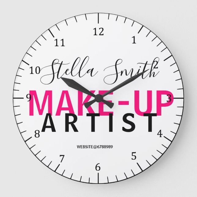Personalised Makeup Artist Standard clock (Front)