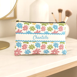 Personalised Makeup Bag With Retro Floral Pattern