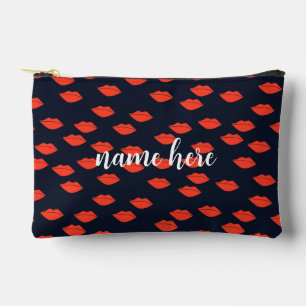 Personalised Makeup Pouch with Red Lips