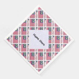 Personalised Malaysia Flag Tiled Napkin