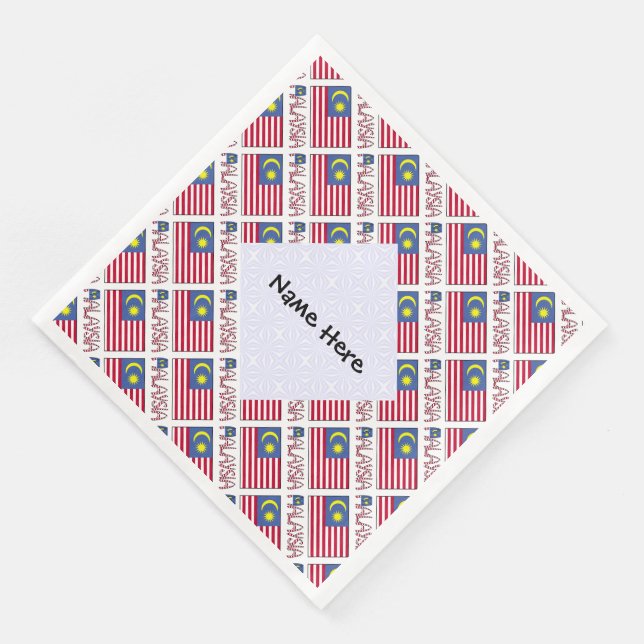 Personalised Malaysia Flag Tiled Napkin (Corner)