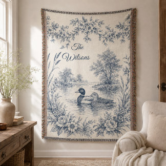 Personalised Mallard Duck Throw Blanket