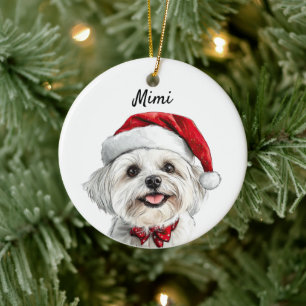 Personalised Maltese Dog Ceramic Ornament
