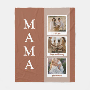 Personalised Mama Blanket with 3 Photos & Custom 