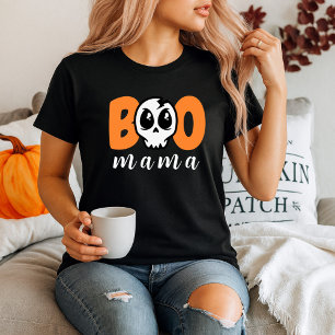 Personalised Mama Boo Cute Skull Halloween T-Shirt