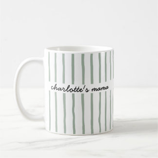 Personalised Mama Custom Child's Name Striped Gift Coffee Mug