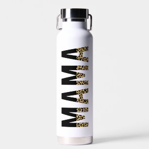 Personalised Mama Leopard Typography Mum Gifts Water Bottle