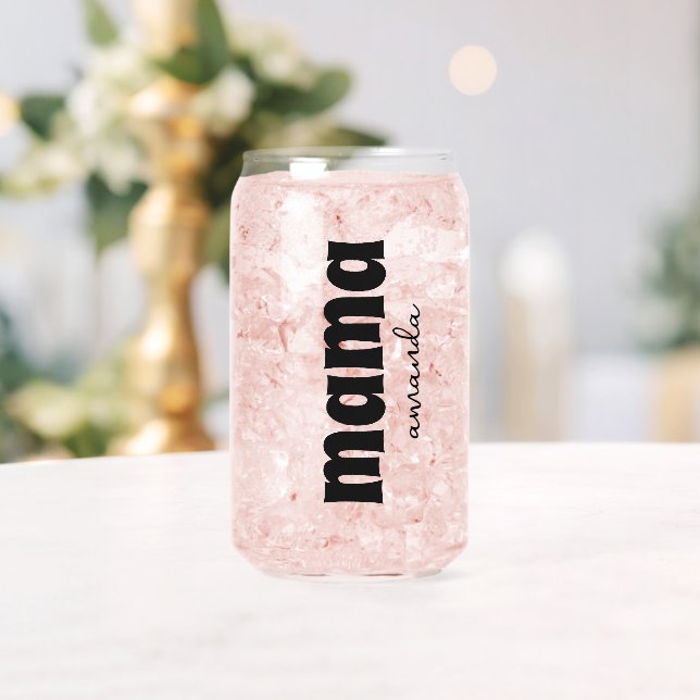 Personalised Mama Mum Name  Can Glass (Insitu (Wedding))