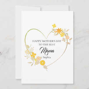 Personalised Mama Name Mother’s Day Floral Heart Card