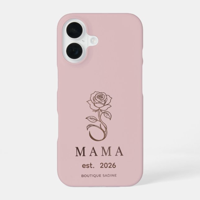 Personalised MAMA Rose Blush Pink iPhone Case (Back)