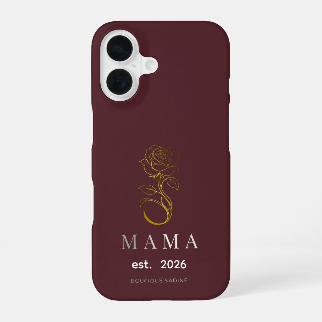 Personalised MAMA Rose Burgundy iPhone Case (Back)