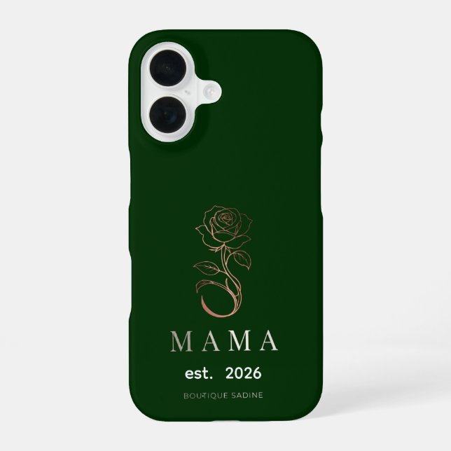 Personalised MAMA Rose Dark Forest Gre iPhone Case (Back)