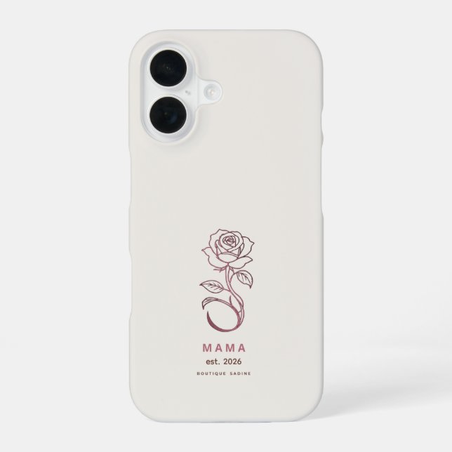 Personalised MAMA Rose Ivory iPhone Case (Back)