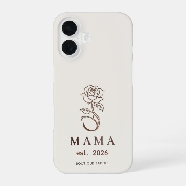 Personalised MAMA Rose Stone iPhone Case (Back)