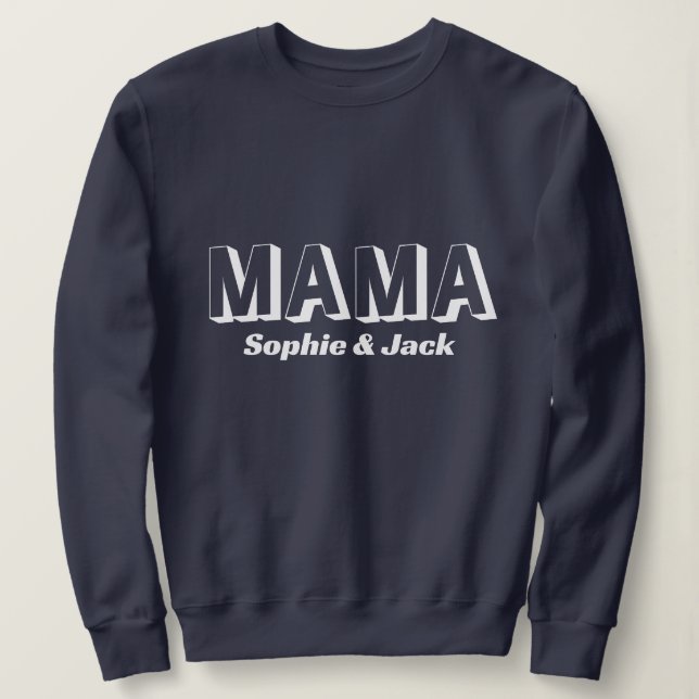 Personalised Mama Sweatshirt with Kid Names (Design Front)