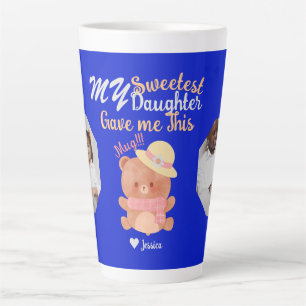 Personalised Mama & Sweetest Daughter Names Photo Latte Mug