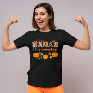 Personalised Mama's Little Pumpkins Cute Fall Mum T-Shirt
