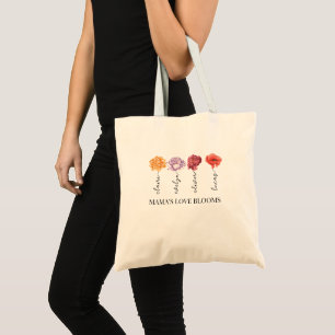 Personalised Mama's Love Blooms Tote Bag