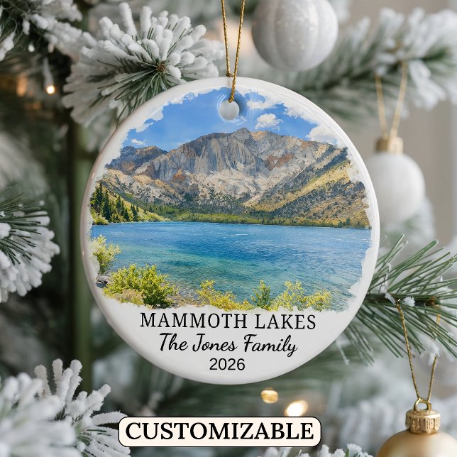 Personalised Mammoth Lakes Ornament, California Ceramic Ornament (Creator Uploaded)