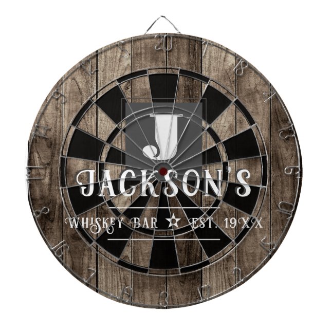 Personalised Man Cave Custom Bar Name Dartboard (Front)