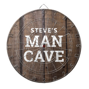 Personalised Man Cave Rustic Wood Country Dartboard