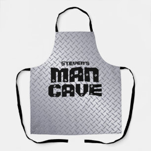 Personalised Man Cave Stainless Steel Diamondplate Apron