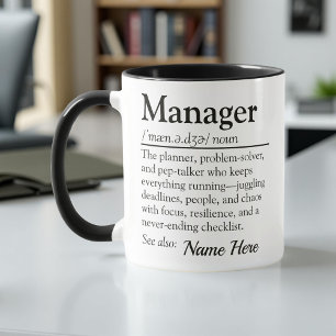Personalised Manager Definition Funny Appreciation Mug