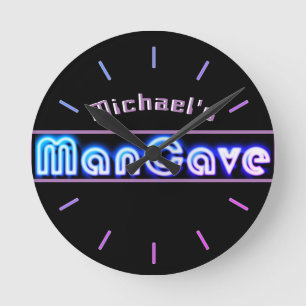Personalised Mancave Bar Den Men Only Neon Clock