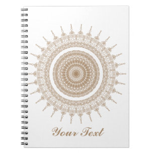 Personalised Mandala Bohemian White Boho Notebook