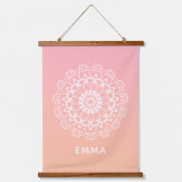Personalised Mandala Dorm Room Pink Ombre Wall