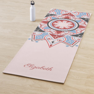 Personalised Mandala Pattern Pink Yoga Mat