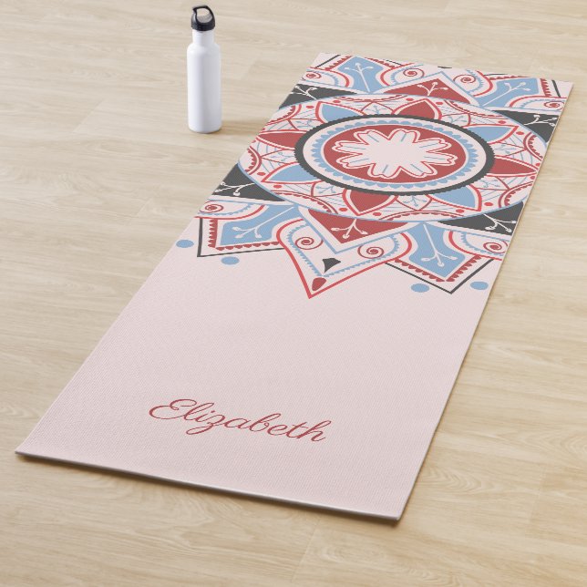 Personalised Mandala Pattern Pink Yoga Mat (In Situ)
