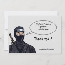 Personalised Manga Comic Ninja Thank You Card
