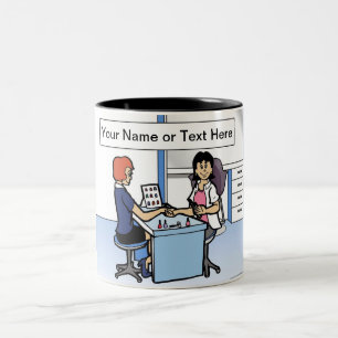 Personalised Manicurist Nail Tech - Female Cartoon Two-Tone Coffee Mug