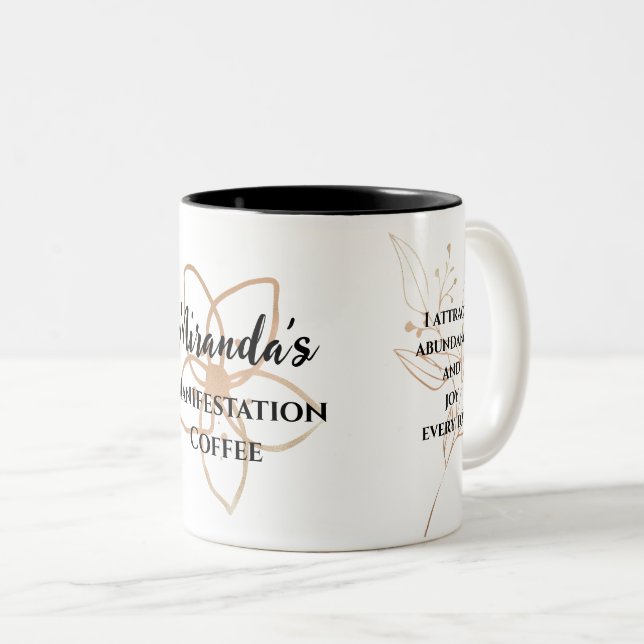 Personalised Manifestation Law of attraction Two-Tone Coffee Mug (Front Right)