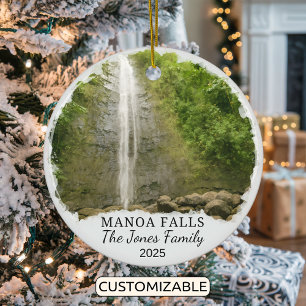 Personalised Manoa Falls Ornament, Hawaii Ceramic Ornament