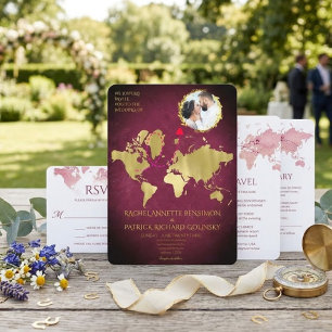 Personalised Map of Love Journey Wedding Invitation