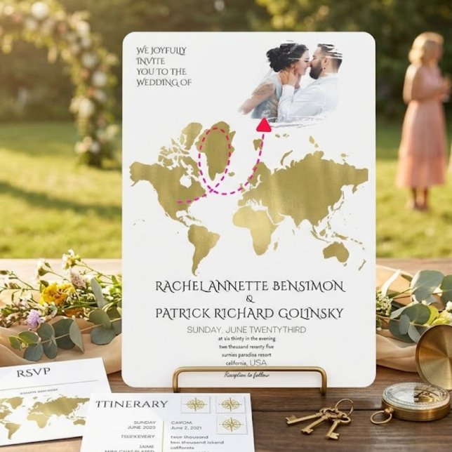 Personalised Map of Love Journey Wedding Invitation (Creator Uploaded)